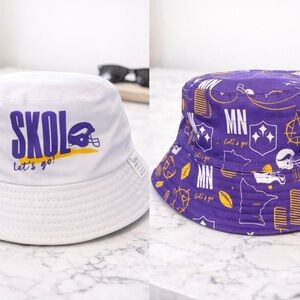 Reversible Minnesota Vikings Kids Bucket Hat SKOL Purple White